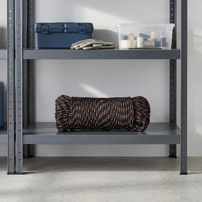 Frânghie utilitară multifuncțională 4 mm 25 m Negru și roșu PP WALTI