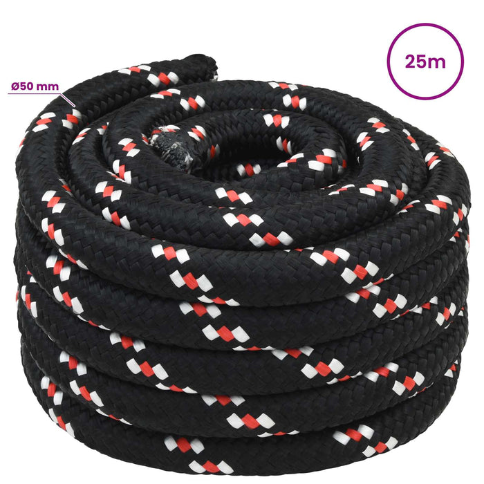 Frânghie utilitară multifuncțională 50 mm 25 m Negru și roșu PP WALTI