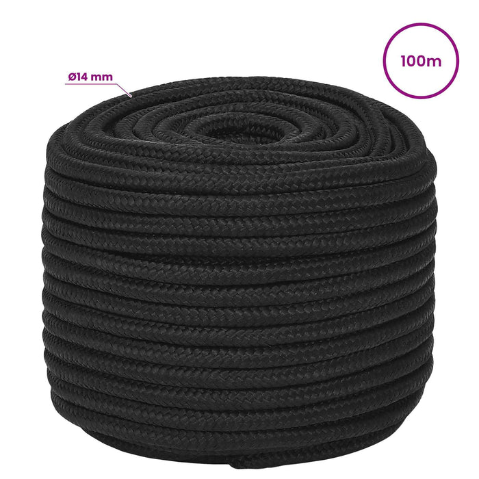 Frânghie utilitară multifuncțională 14 mm 100 m Negru PP WALTI