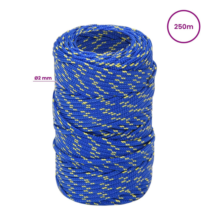 Frânghie utilitară multifuncțională 2 mm 250 m albastru PP WALTI