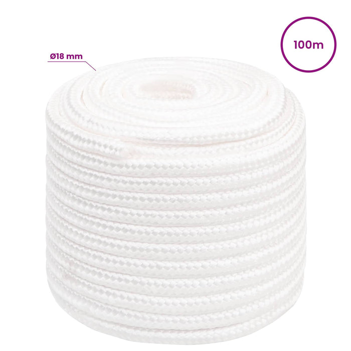 Frânghie utilitară multifuncțională 18 mm 100 m Alb PP WALTI
