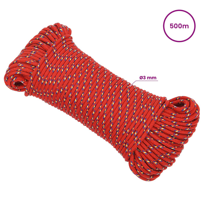 Frânghie utilitară multifuncțională 3 mm 500 m Roșu PP WALTI