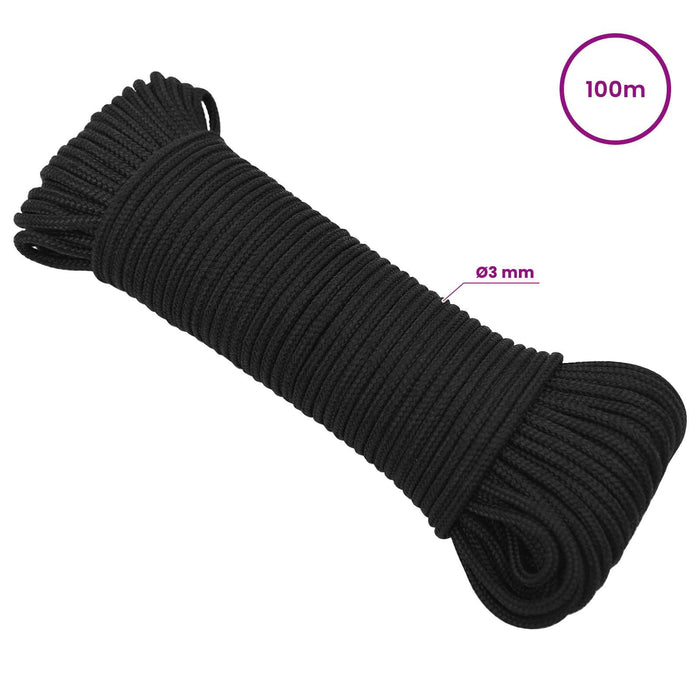 Frânghie utilitară multifuncțională 3 mm 100 m Negru PP WALTI