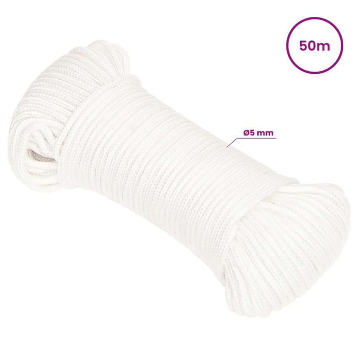 Frânghie utilitară multifuncțională 5 mm 50 m Alb PP WALTI