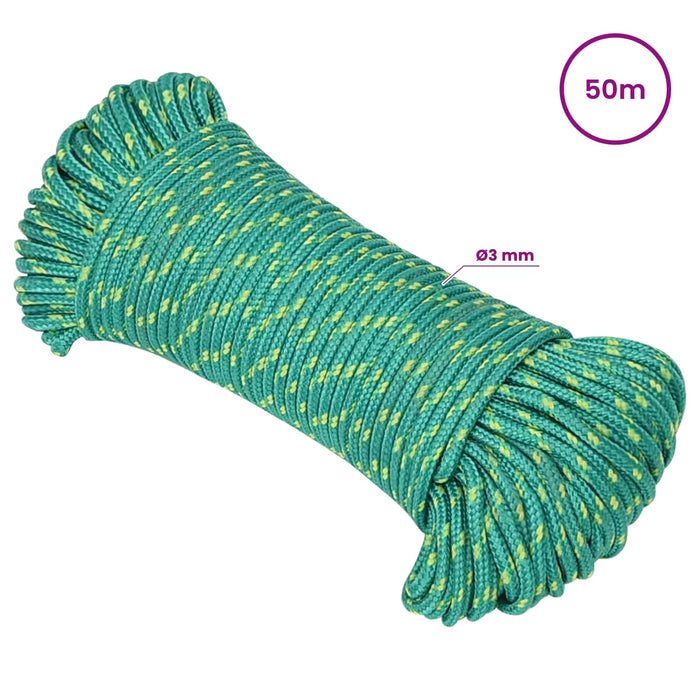 Frânghie utilitară multifuncțională 3 mm 50 m Verde PP WALTI