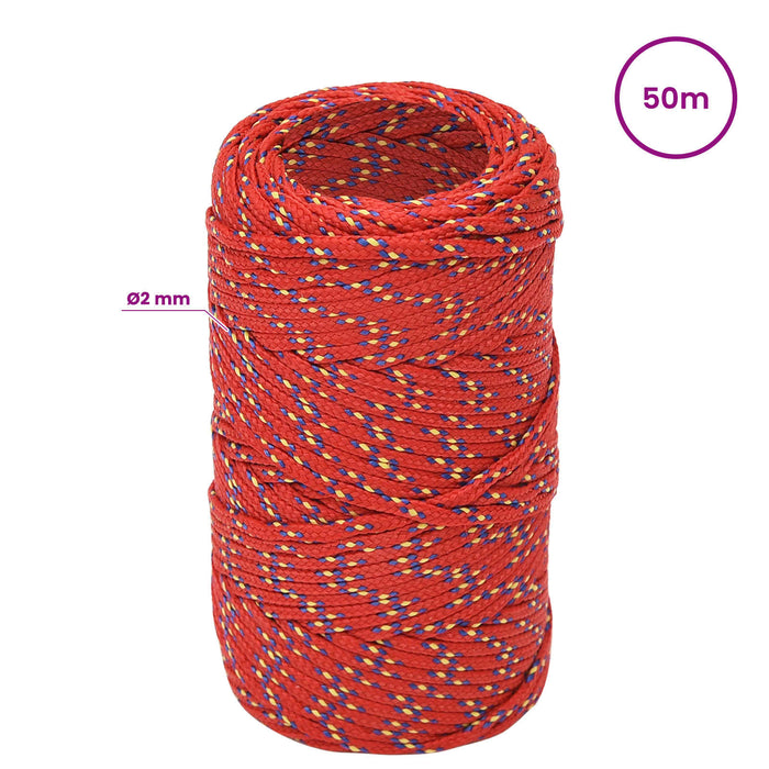 Frânghie utilitară multifuncțională 2 mm 50 m Roșu PP WALTI