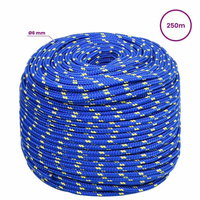 Frânghie utilitară multifuncțională 6 mm 250 m albastru PP WALTI
