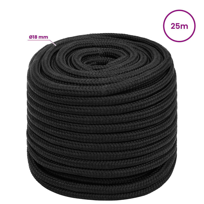 Frânghie utilitară multifuncțională 18 mm 25 m Negru PP WALTI