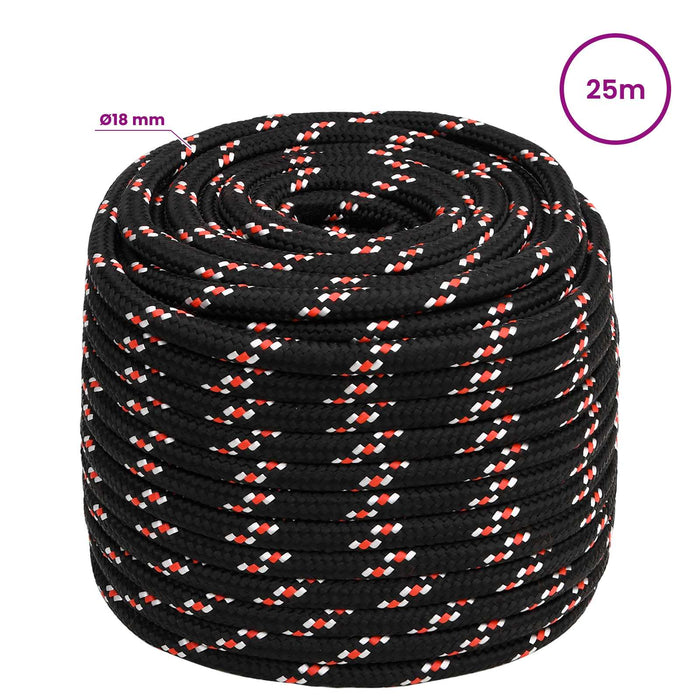 Frânghie utilitară multifuncțională 18 mm 25 m Negru și roșu PP WALTI