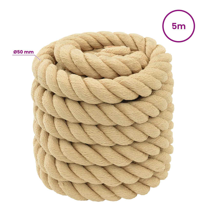 Frânghie utilitară multifuncțională 50 mm 5 m natural PP WALTI