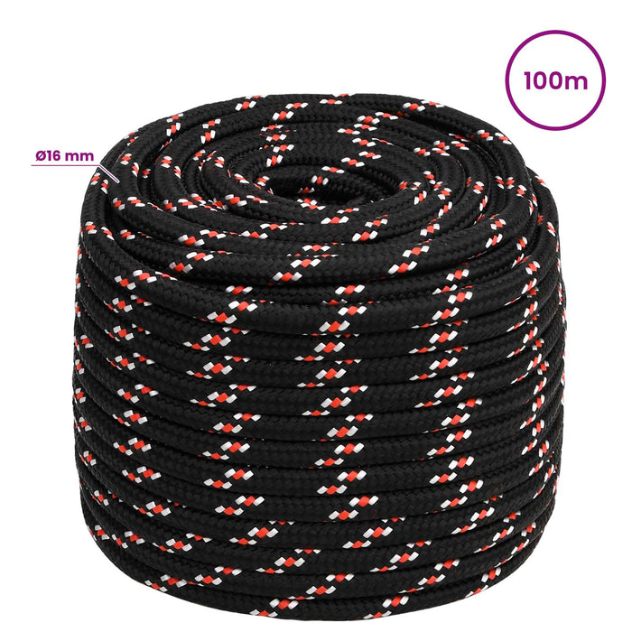 Frânghie utilitară multifuncțională 16 mm 100 m Negru și roșu WALTI