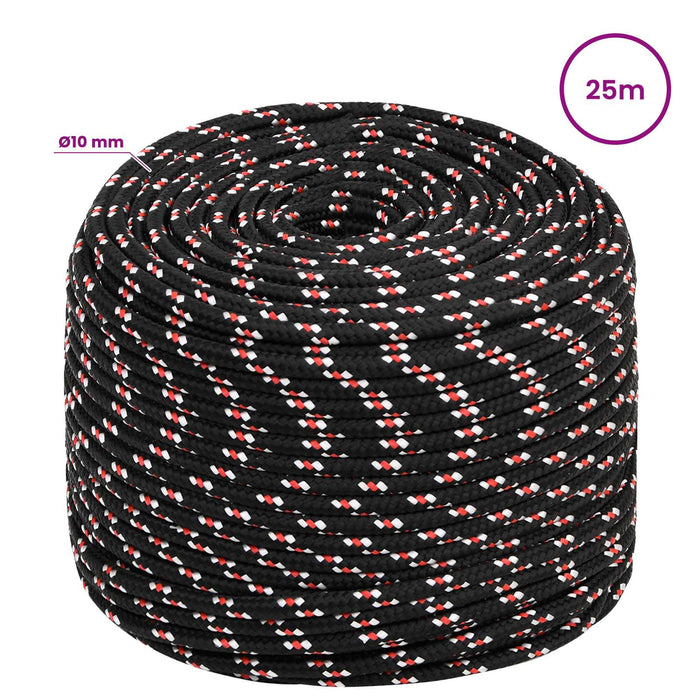 Frânghie utilitară multifuncțională 10 mm 25 m Negru și roșu PP WALTI