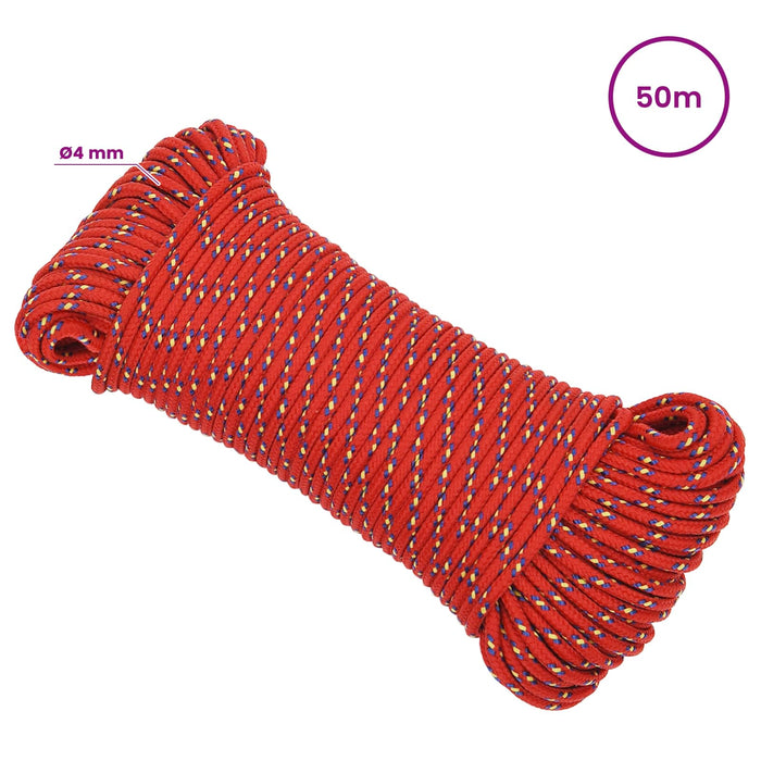 Frânghie utilitară multifuncțională 4 mm 50 m Roșu PP WALTI