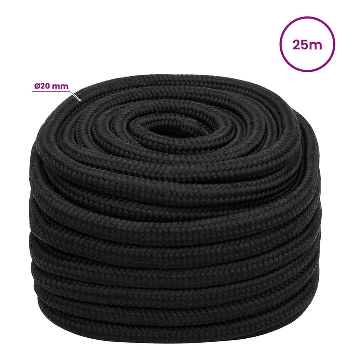 Frânghie utilitară multifuncțională 20 mm 25 m Negru PP WALTI