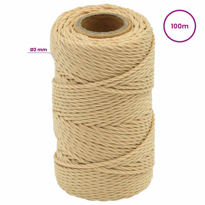 Frânghie utilitară multifuncțională 2 mm 100 m natural PP WALTI