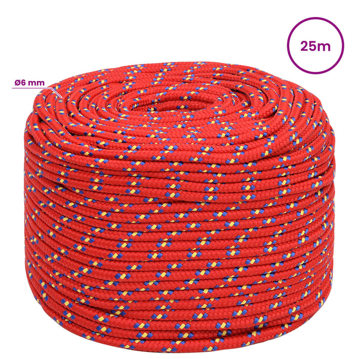 Frânghie utilitară multifuncțională 6 mm 25 m Roșu PP WALTI