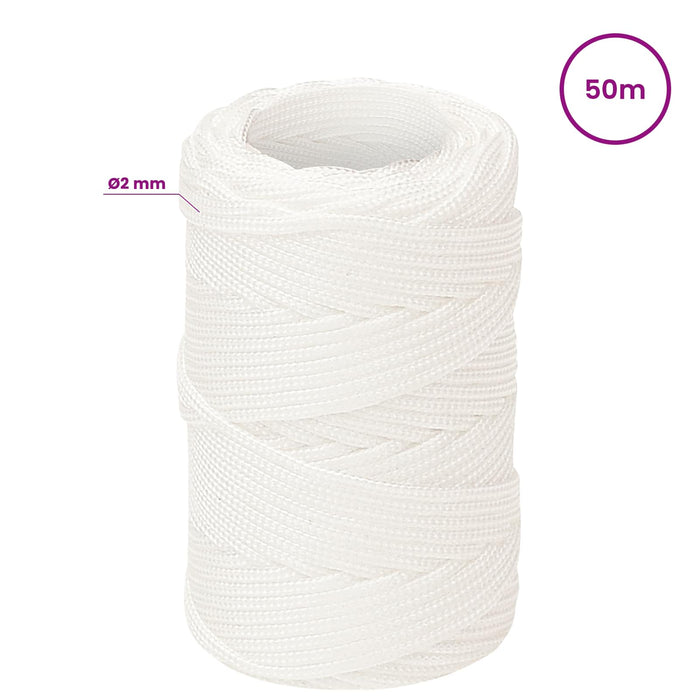 Frânghie utilitară multifuncțională 2 mm 50 m Alb PP WALTI