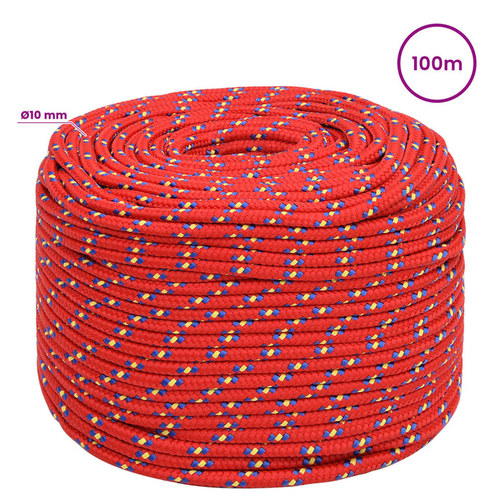 Frânghie utilitară multifuncțională 10 mm 100 m Roșu PP WALTI