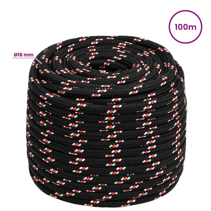 Frânghie utilitară multifuncțională 18 mm 100 m Negru și roșu WALTI