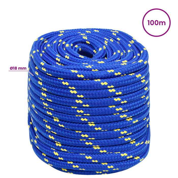 Frânghie utilitară multifuncțională 18 mm 100 m albastru PP WALTI