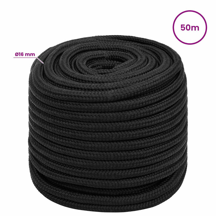 Frânghie utilitară multifuncțională 16 mm 50 m Negru PP WALTI