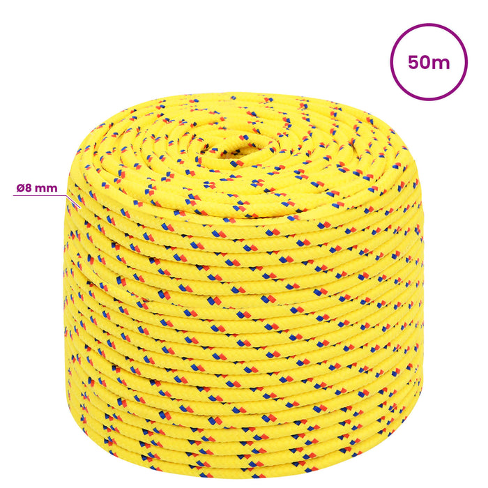 Frânghie utilitară multifuncțională 8 mm 50 m Galben PP WALTI