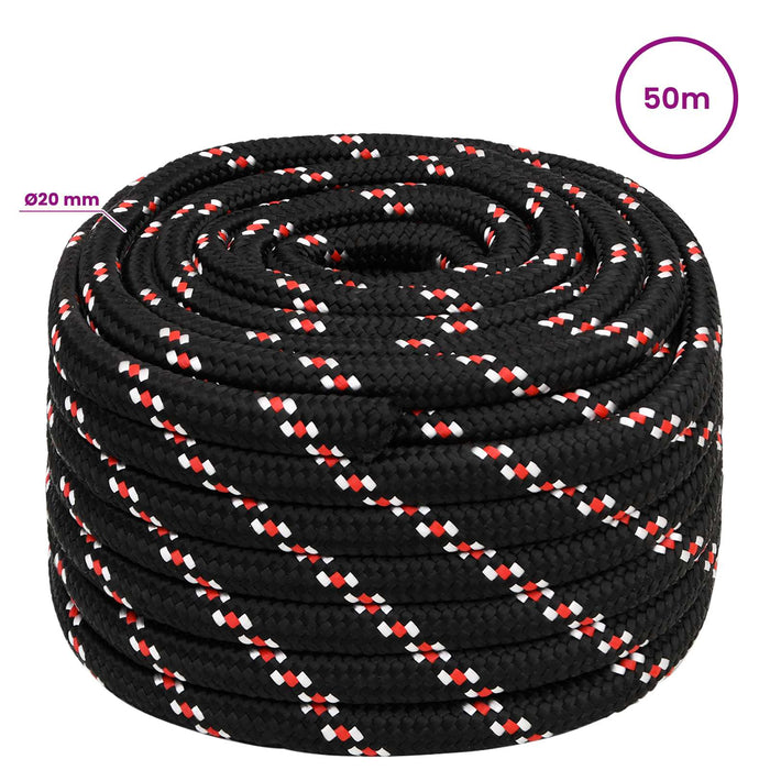 Frânghie utilitară multifuncțională 20 mm 50 m Negru și roșu PP WALTI