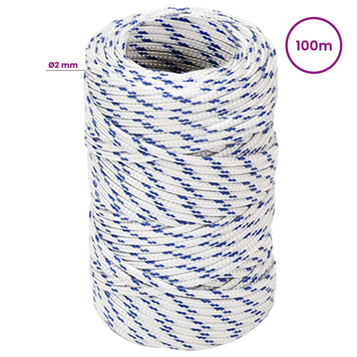 Frânghie utilitară multifuncțională 2 mm 100 m Alb și albastru WALTI