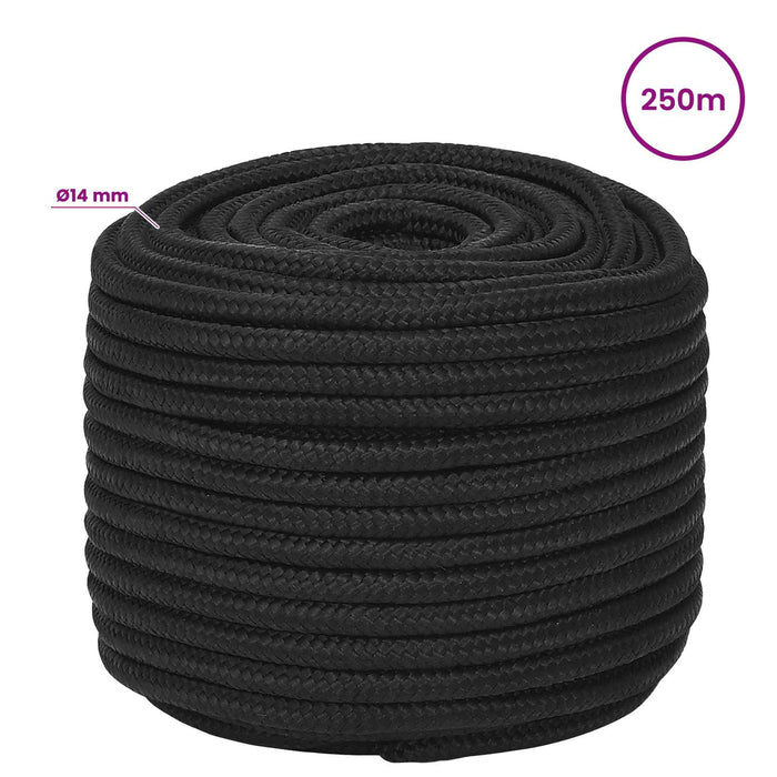 Frânghie utilitară multifuncțională 14 mm 250 m Negru PP WALTI