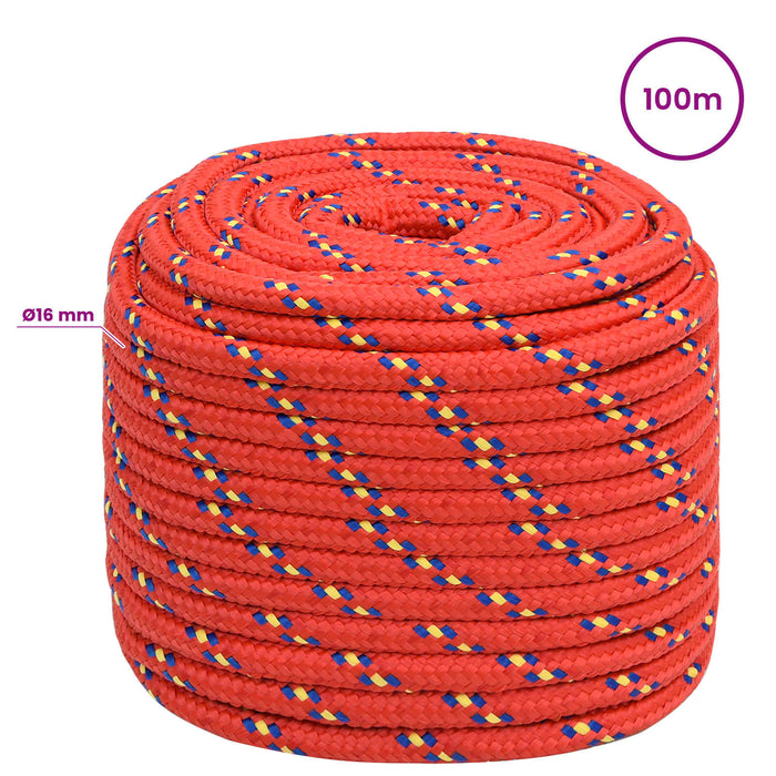 Frânghie utilitară multifuncțională 16 mm 100 m Roșu PP WALTI