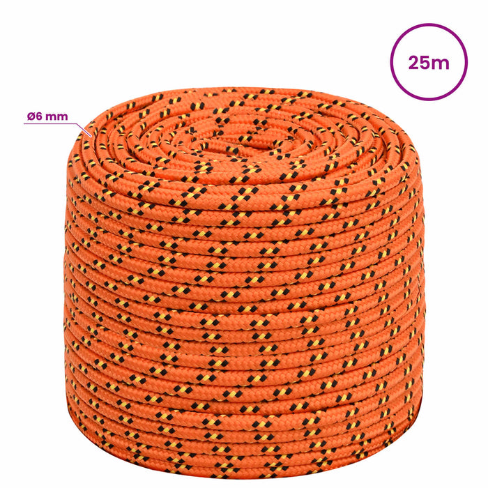 Frânghie utilitară multifuncțională 6 mm 25 m Portocaliu PP - WALTI WALTI