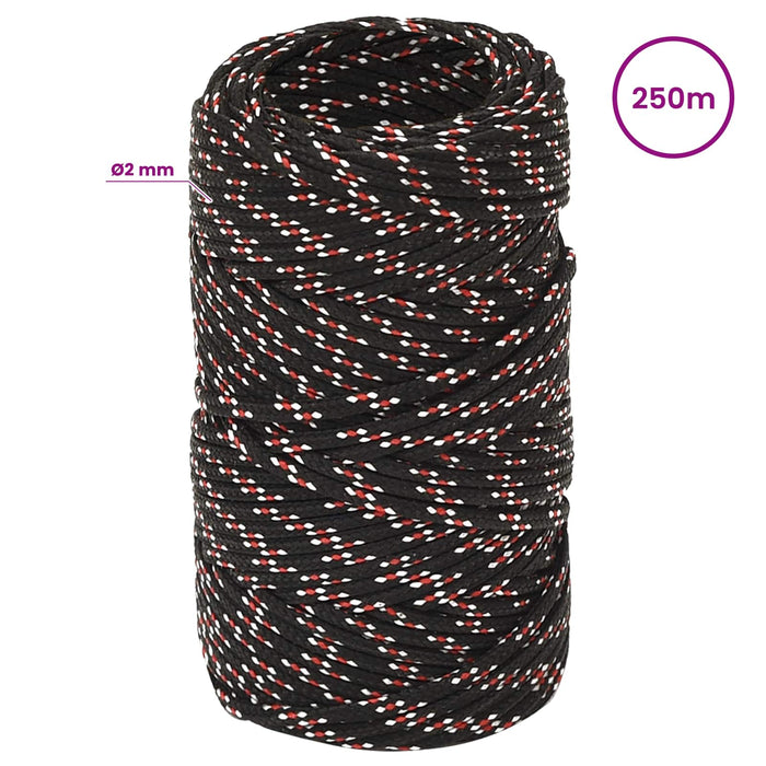 Frânghie utilitară multifuncțională 2 mm 250 m Negru și roșu PP WALTI