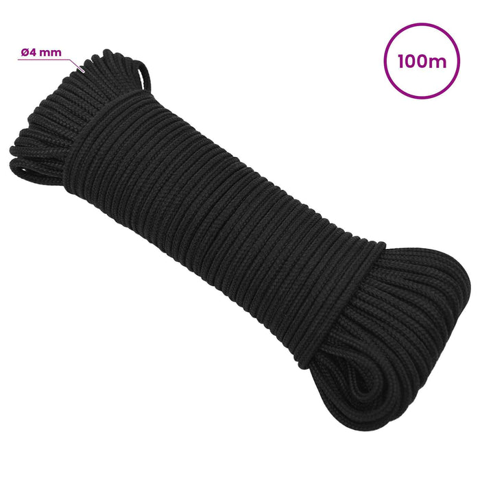 Frânghie utilitară multifuncțională 4 mm 100 m Negru PP WALTI