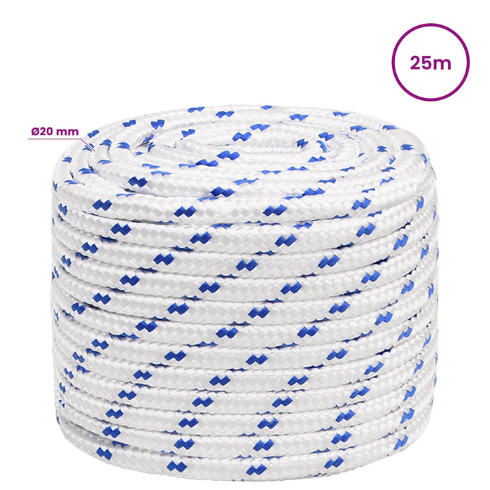 Frânghie utilitară multifuncțională 20 mm 25 m Alb și albastru WALTI