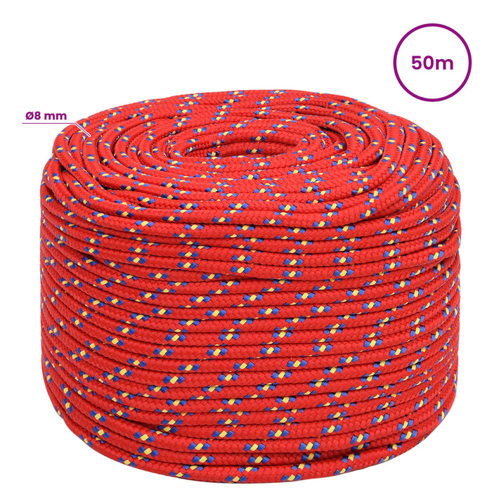 Frânghie utilitară multifuncțională 8 mm 50 m Roșu PP WALTI