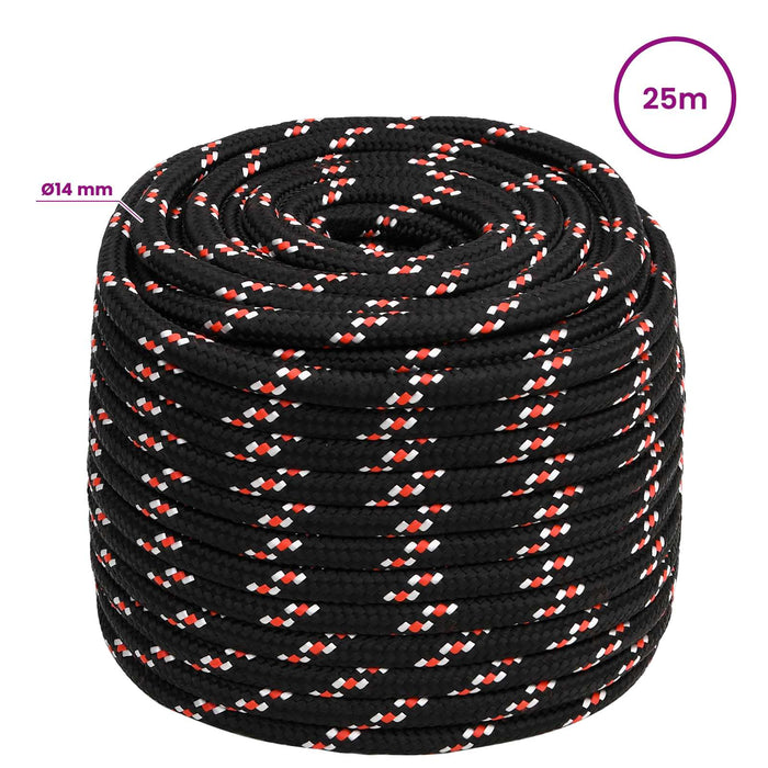 Frânghie utilitară multifuncțională 14 mm 25 m Negru și roșu PP WALTI