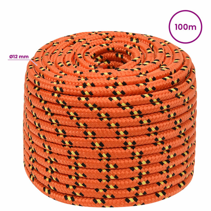 Frânghie utilitară multifuncțională 12 mm 100 m Portocaliu PP WALTI