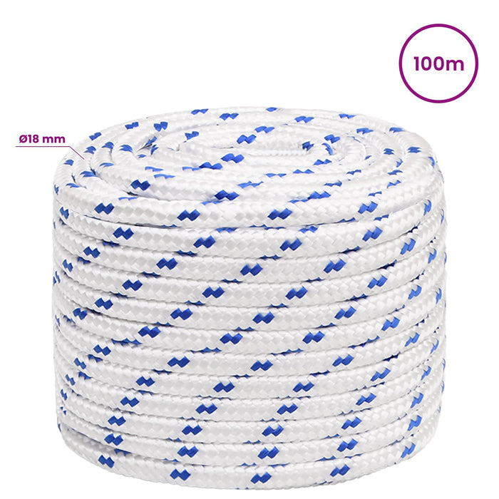 Frânghie utilitară multifuncțională 18 mm 100 m Alb și albastru WALTI