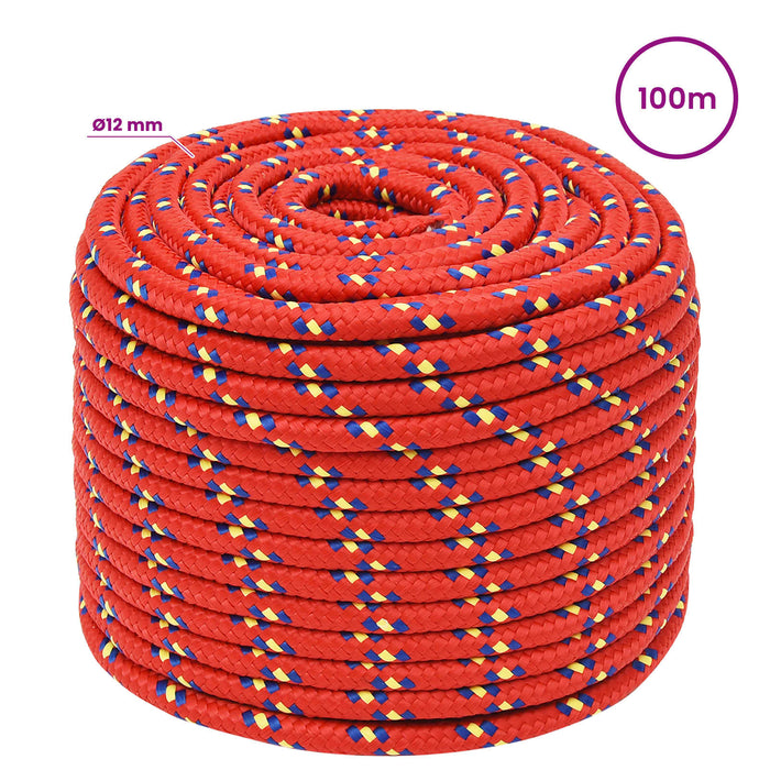 Frânghie utilitară multifuncțională 12 mm 100 m Roșu PP WALTI