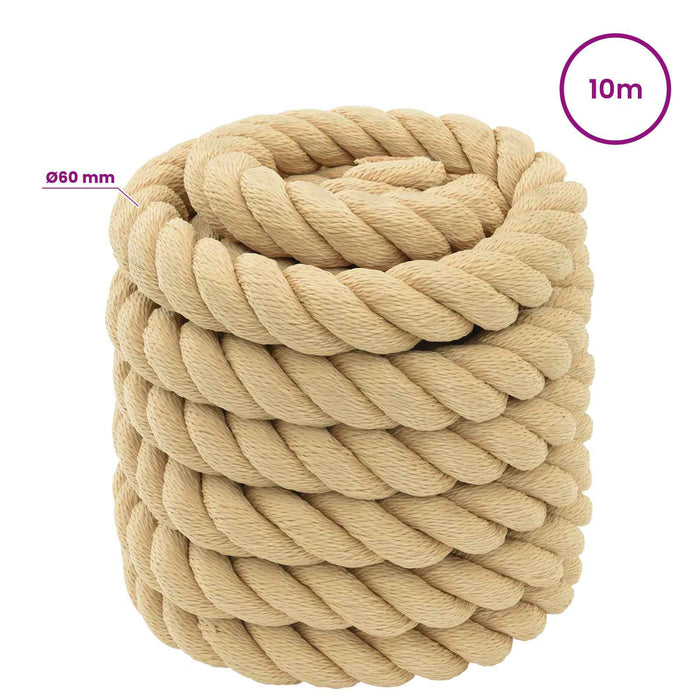 Frânghie utilitară multifuncțională 60 mm 10 m natural PP - WALTI WALTI