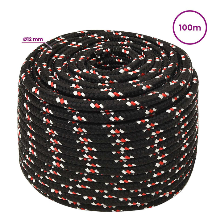 Frânghie utilitară multifuncțională 12 mm 100 m Negru și roșu WALTI