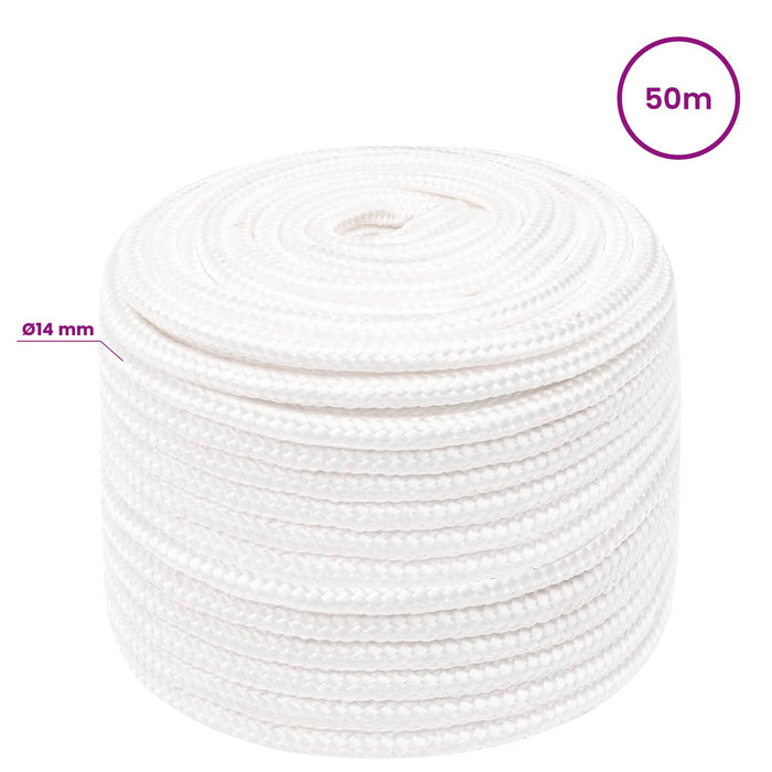 Frânghie utilitară multifuncțională 14 mm 50 m Alb PP WALTI