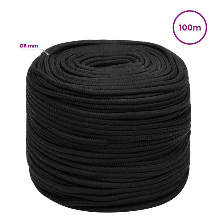 Frânghie utilitară multifuncțională 6 mm 100 m Negru PP WALTI