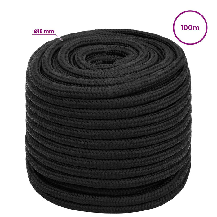 Frânghie utilitară multifuncțională 18 mm 100 m Negru PP WALTI