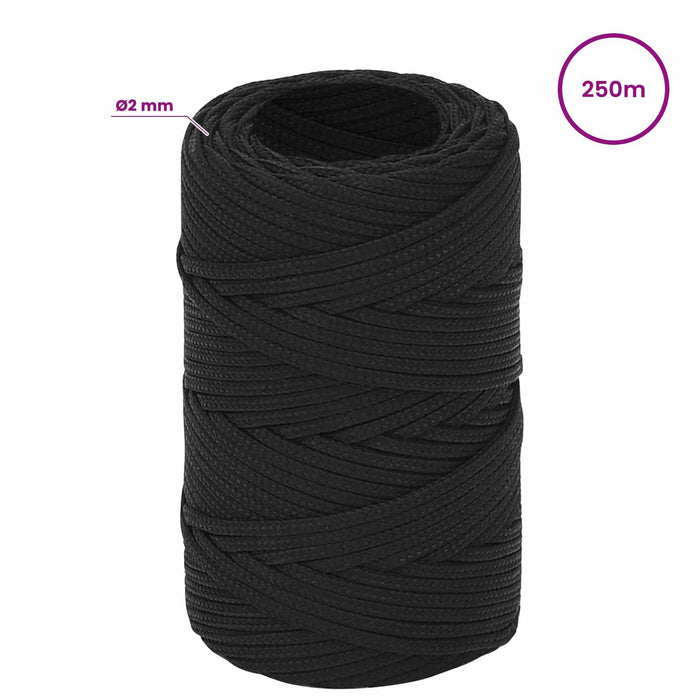 Frânghie utilitară multifuncțională 2 mm 250 m Negru PP WALTI