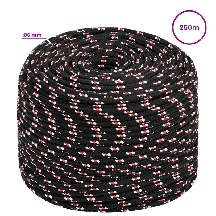 Frânghie utilitară multifuncțională 6 mm 250 m Negru și roșu PP WALTI