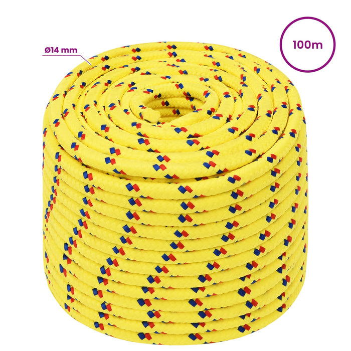 Frânghie utilitară multifuncțională 14 mm 100 m Galben PP WALTI