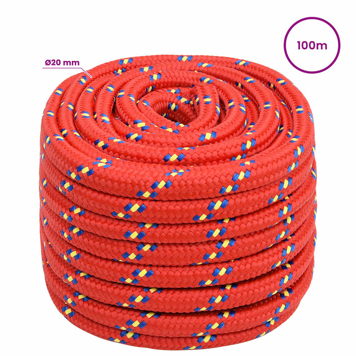 Frânghie utilitară multifuncțională 20 mm 100 m Roșu PP WALTI