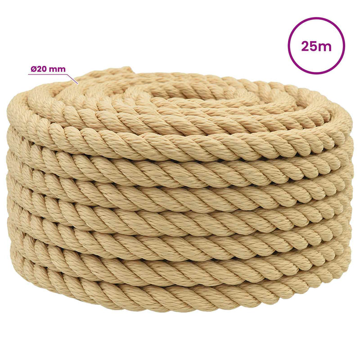 Frânghie utilitară multifuncțională 20 mm 25 m natural PP WALTI