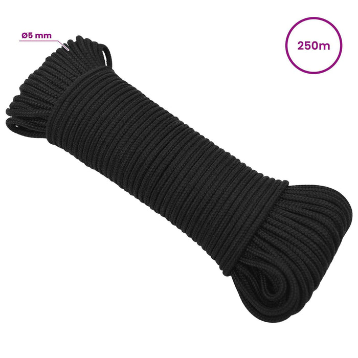 Frânghie utilitară multifuncțională 5 mm 250 m Negru PP WALTI